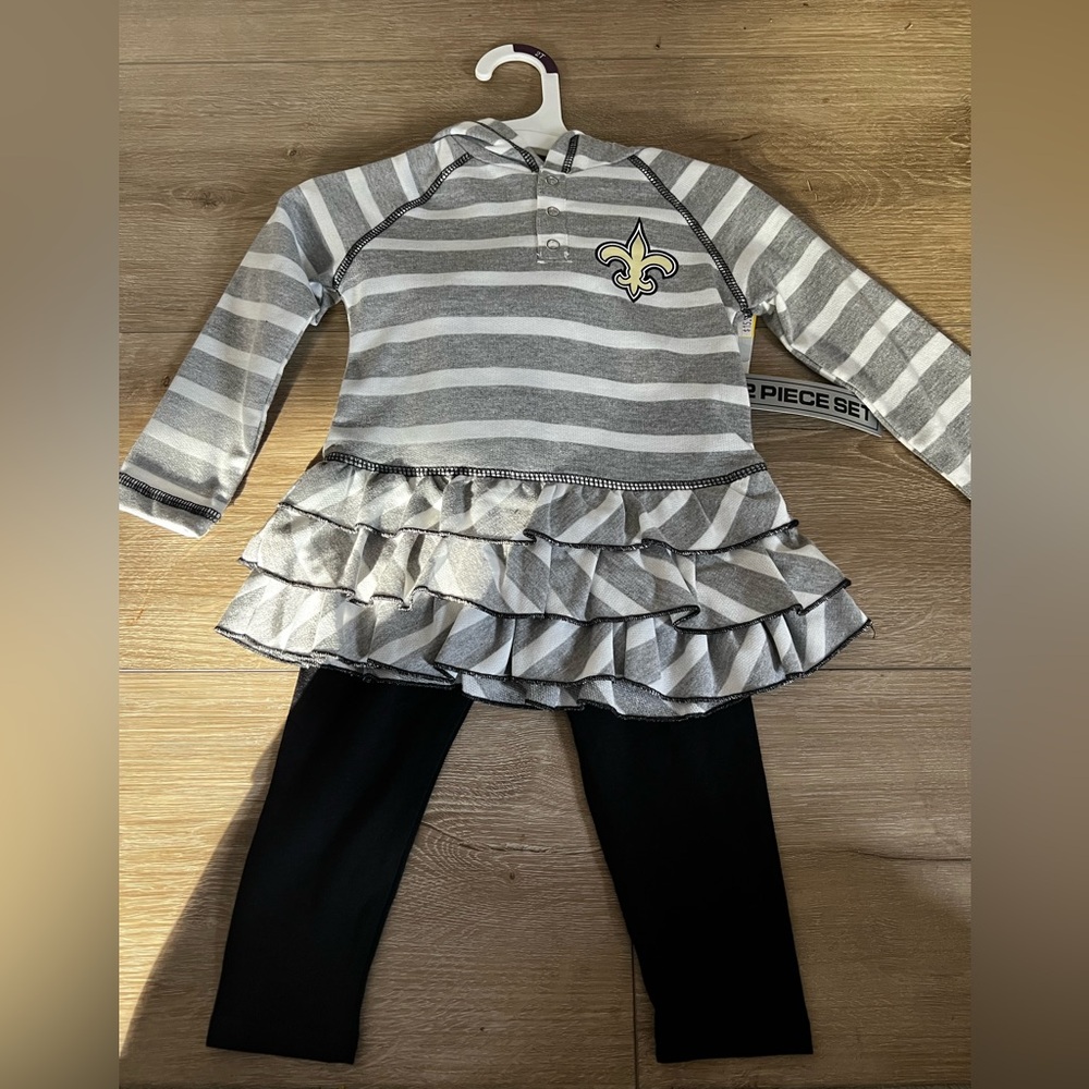 Girls New Orleans Saints Hoodie and Pants Outfit